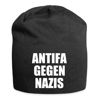 Antifa gegen nazis - Jersey-Beanie - Schwarz - Vorne