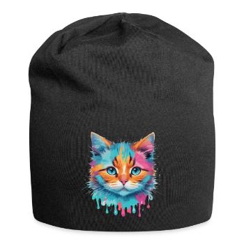 Chat mignon - Bonnet en jersey - noir - Devant