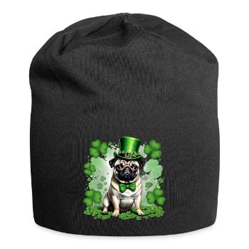St. Patrick's Day Pug I Shamrock St Paddys Day Pug - Jersey-Beanie - Schwarz - Vorne