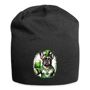 St. Patrick's Day French Bulldog I St. Paddy's - Jersey Beanie - black - Front