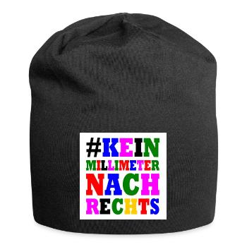 kein millimeter nach rechts - Jersey-Beanie - Schwarz - Vorne