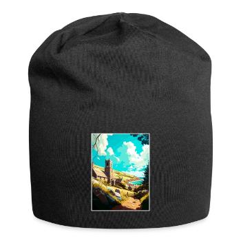 St Agnès Angleterre Vintage voyage affiche Souvenir - Bonnet en jersey - noir - Devant