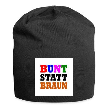 Bunt statt braun - Jersey-Beanie - Schwarz - Vorne