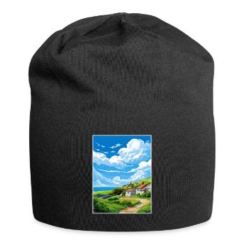 St Agnès Cornouailles Vintage voyage affiche Souvenir - Bonnet en jersey - noir - Devant