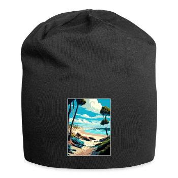 Salt Creek Beach California Vintage Travel Poster - Jersey Beanie - black - Front