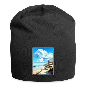 Salt Creek Beach California Vintage Travel Poster - Jersey Beanie - black - Front