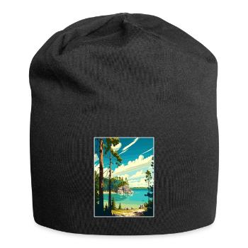Affiche de voyage du parc d’État de la péninsule du Wisconsin - Bonnet en jersey - noir - Devant