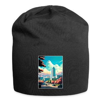 San Jose Kalifornien Vintage Reiseposter Souvenir - Jersey-Beanie - Schwarz - Vorne