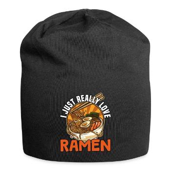 J’adore vraiment les ramen - Bonnet en jersey - noir - Devant