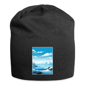 Nordpol Alaska Vintage Reiseposter Souvenir - Jersey-Beanie - Schwarz - Vorne
