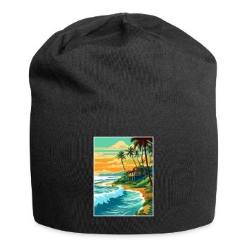 North Shore Hawaii Vintage Travel Poster Souvenir - Jersey Beanie - black - Front