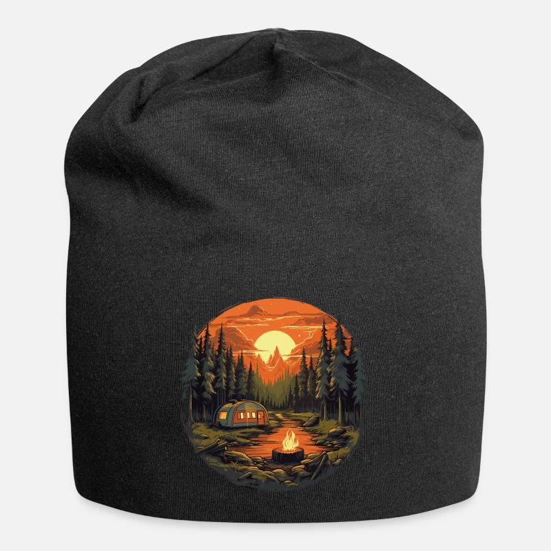Cozy Campfire - Jersey-Beanie - Schwarz