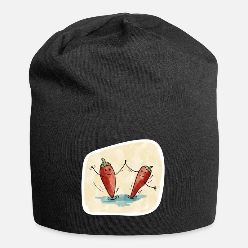 Chilischoten tanzen Tango - Jersey-Beanie - Schwarz