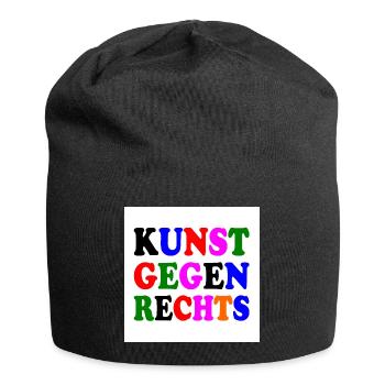 Kunst gegen rechts - Jersey-Beanie - Schwarz - Vorne