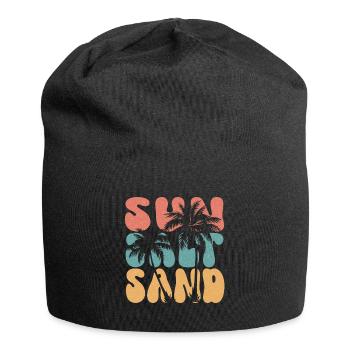 Sommer - Sonne, Salz und Sand - Jersey-Beanie - Schwarz - Vorne