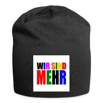 Wir sind mehr - Jersey-Beanie - Schwarz - Vorne