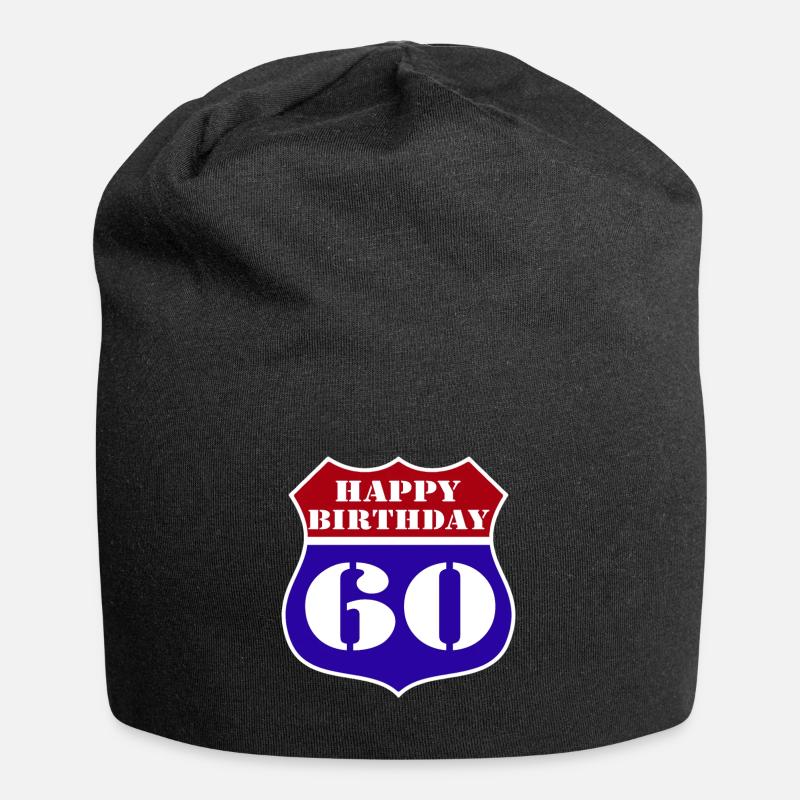 60e anniversaire , US Joyeux anniversaire 60 (25) - Bonnet en jersey - noir