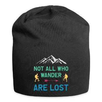 Nicht alle, die umherirren, sind alle verloren - Jersey-Beanie - Schwarz - Vorne