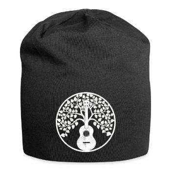 Ukulele tree Mandala weiss - Jersey-Beanie - Schwarz - Vorne