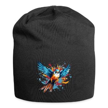 Buntfalke Farbkleckse Farbspritzer - Jersey-Beanie - Schwarz - Vorne