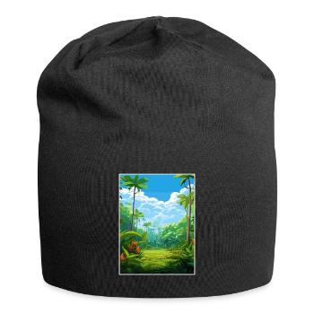 Nasse Tropen von Queensland Vintage-Reiseposter - Jersey-Beanie - Schwarz - Vorne