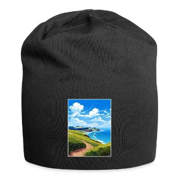 Péninsule de Coromandel Nouvelle-Zélande affiche de voyage - Bonnet en jersey - noir - Devant