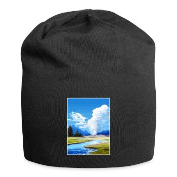 Pohutu Geyser Rotorua New Zealand Travel Poster - Jersey Beanie - black - Front