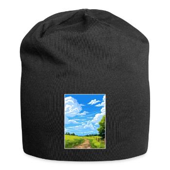 Hauraki Rail Trail New Zealand Travel Poster - Jersey Beanie - black - Front