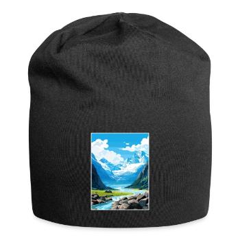 Franz Josef Gletscher Neuseeland Reiseposter - Jersey-Beanie - Schwarz - Vorne
