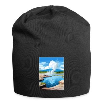 Pohutu Geyser Rotorua New Zealand Travel Poster - Jersey Beanie - black - Front