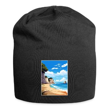 Cathedral Cove Marine Reserve Neuseeland Souvenir - Jersey-Beanie - Schwarz - Vorne