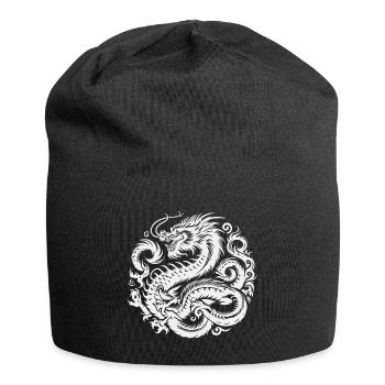Chinesisches Drachen-Tattoo - Jersey-Beanie - Schwarz - Vorne