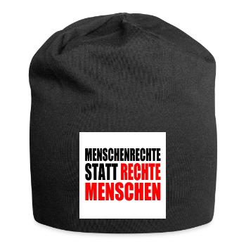 menschenrechte statt rechte menschen - Jersey-Beanie - Schwarz - Vorne