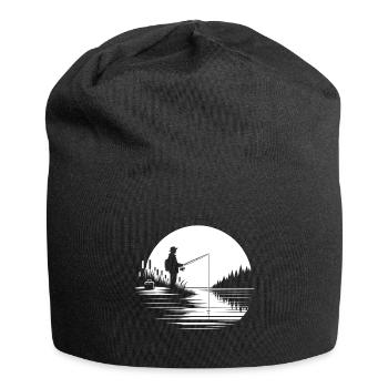 Angler am See - Jersey-Beanie - Schwarz - Vorne
