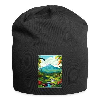 Costa Rica Arenal Volcan Caraïbes Affiche de voyage - Bonnet en jersey - noir - Devant