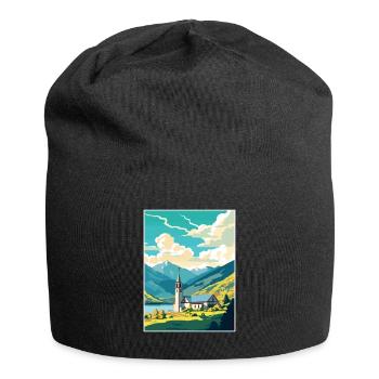 San Martin De Los Andes Vintage voyage affiche WPA - Bonnet en jersey - noir - Devant