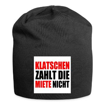 klatschen zahlt nicht die miete - Jersey-Beanie - Schwarz - Vorne