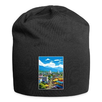 San Jose Costa Rica Vintage Reiseposter Souvenir - Jersey-Beanie - Schwarz - Vorne