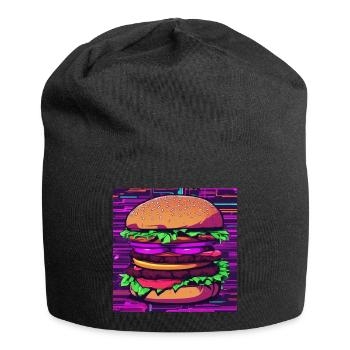 Burger au néon - Bonnet en jersey - noir - Devant