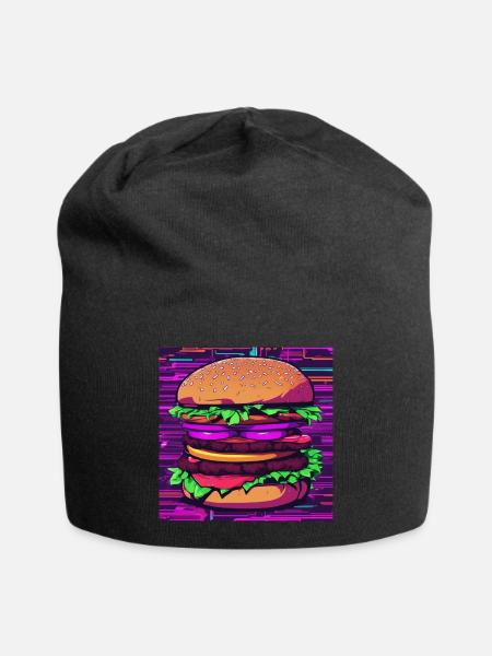 Neon Burger - Jersey-Beanie - Schwarz