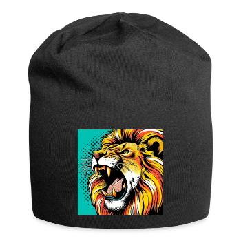 Lion Pop Art - Bonnet en jersey - noir - Devant