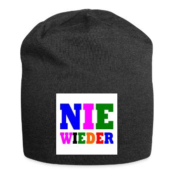 Nie wieder - Jersey-Beanie - Anthrazit - Vorne