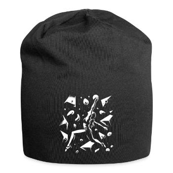 Spaß beim Bouldern - Jersey-Beanie - Schwarz - Vorne