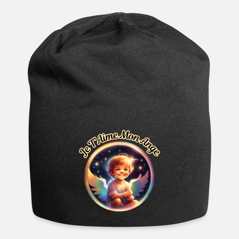 Ich liebe dich, mein Engel 1 - Jersey-Beanie - Schwarz