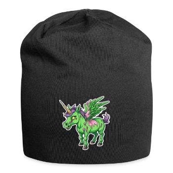 Illustration de licorne zombie - Bonnet en jersey - noir - Devant
