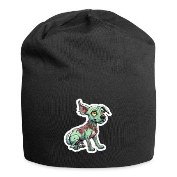 Zombie Hund Illustration - Jersey-Beanie - Schwarz - Vorne