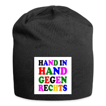 Gegen rechts - Jersey-Beanie - Schwarz - Vorne