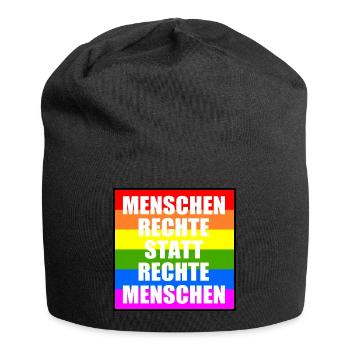 menschenrechte statt rechte menschen - Jersey-Beanie - Schwarz - Vorne