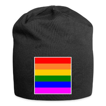 Drapeau arc-en-ciel LGBT - Bonnet en jersey - noir - Devant