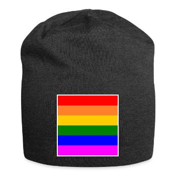 Drapeau arc-en-ciel LGBT - Bonnet en jersey - charbon - Devant
